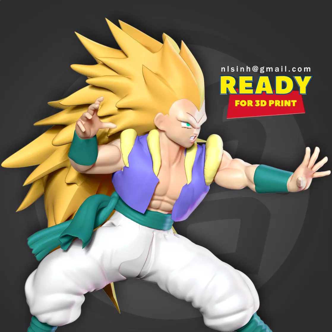 Gotenks dragon ball z statue 3D print model_0