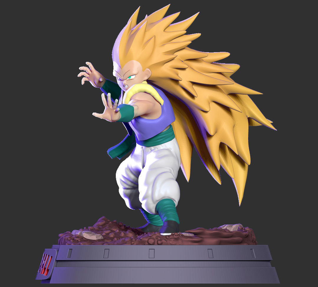 Gotenks dragon ball z statue 3D print model_18
