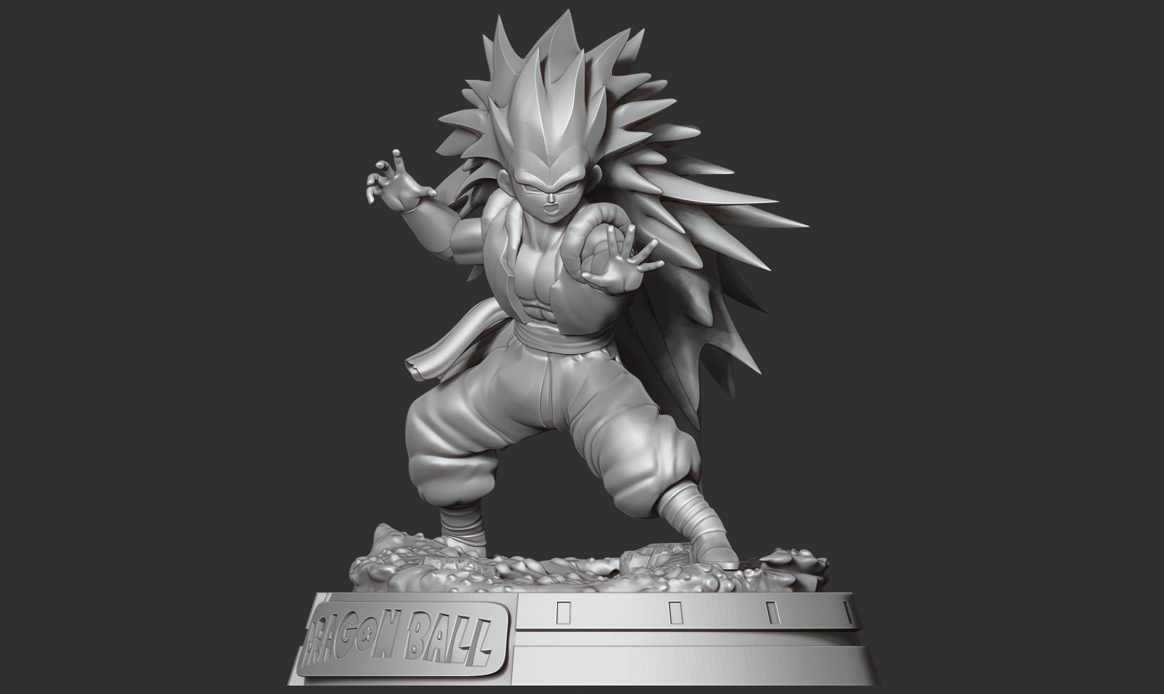 Gotenks dragon ball z statue 3D print model_7
