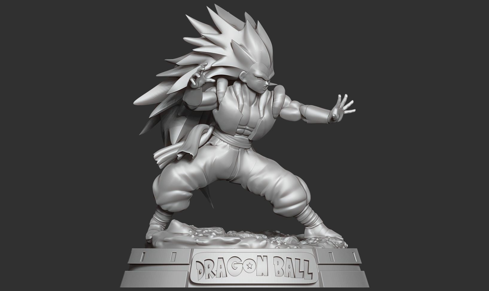 Gotenks dragon ball z statue 3D print model_6