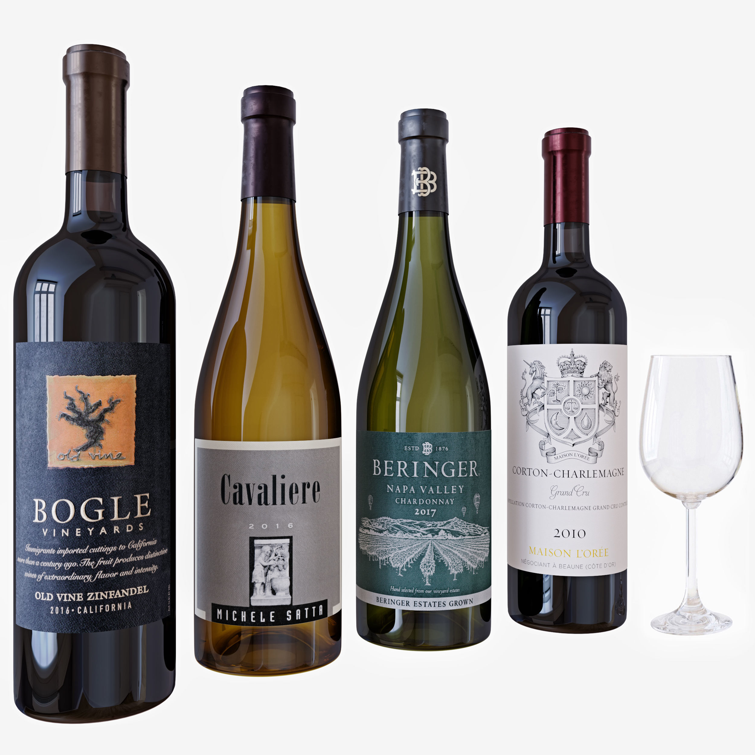 wine bottle set 15 3D model_1