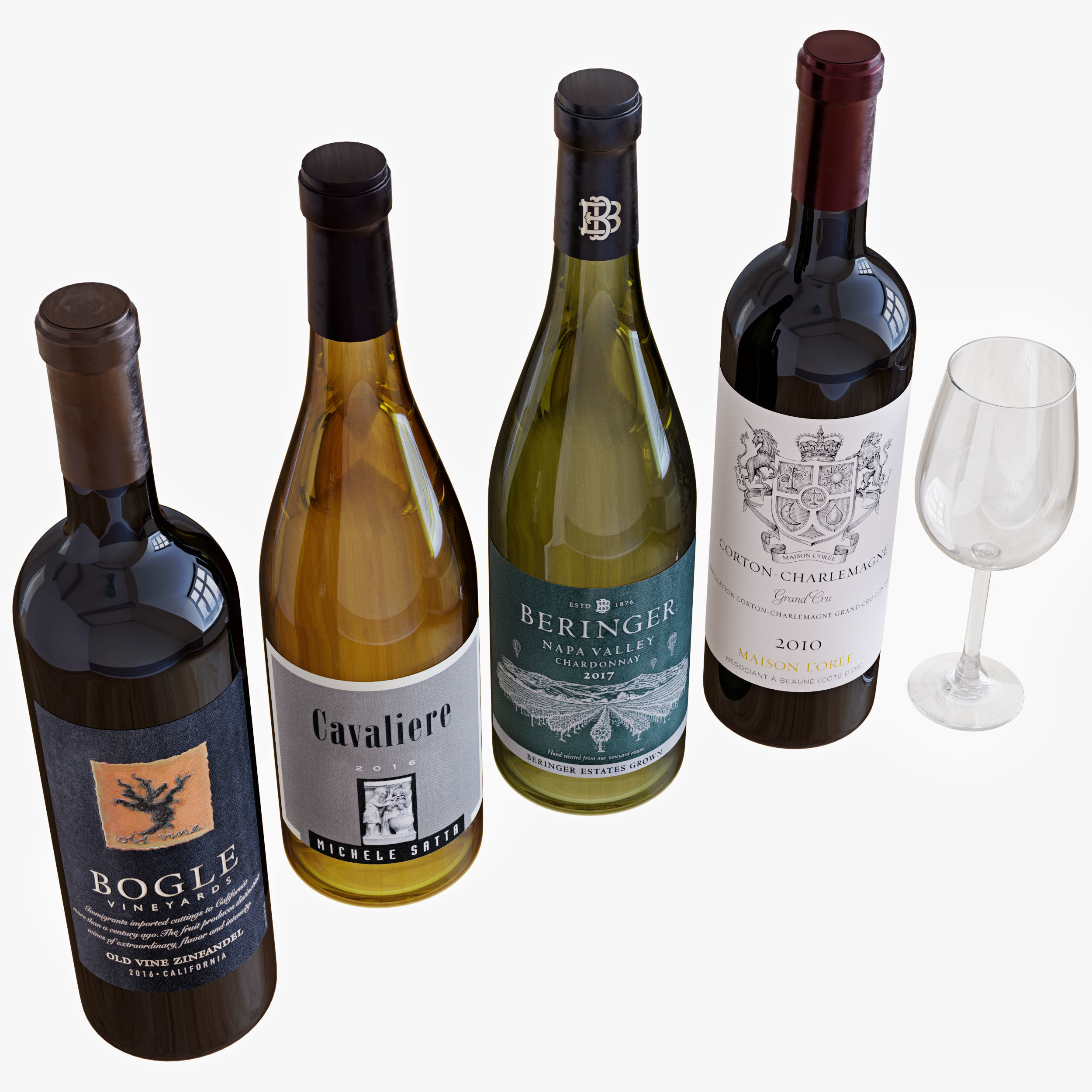 wine bottle set 15 3D model_3