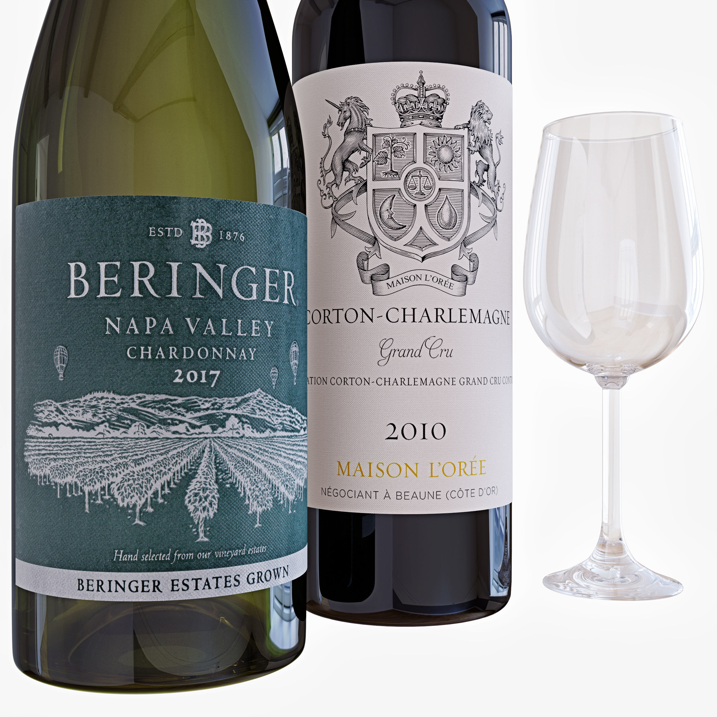 wine bottle set 15 3D model_2