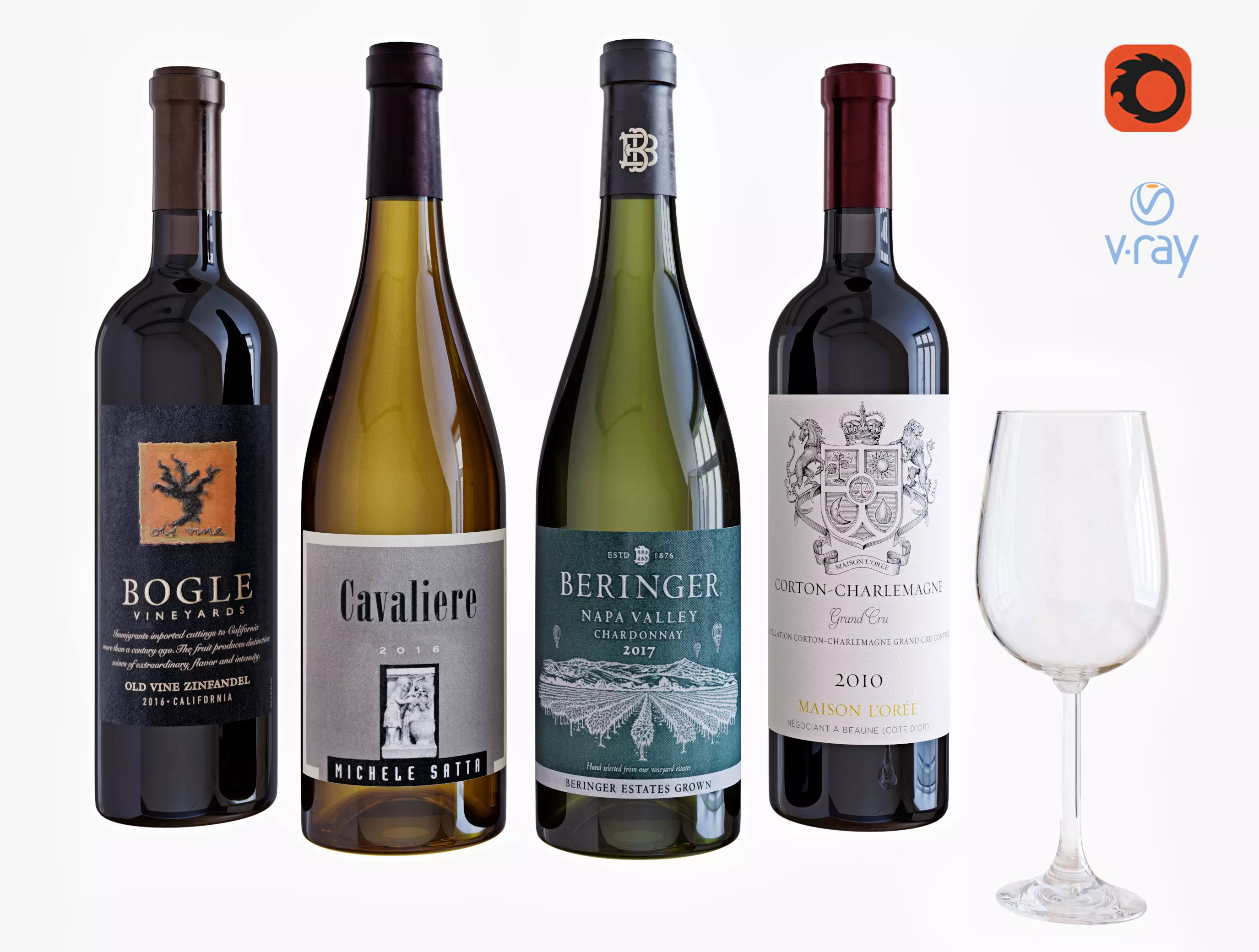 wine bottle set 15 3D model_0