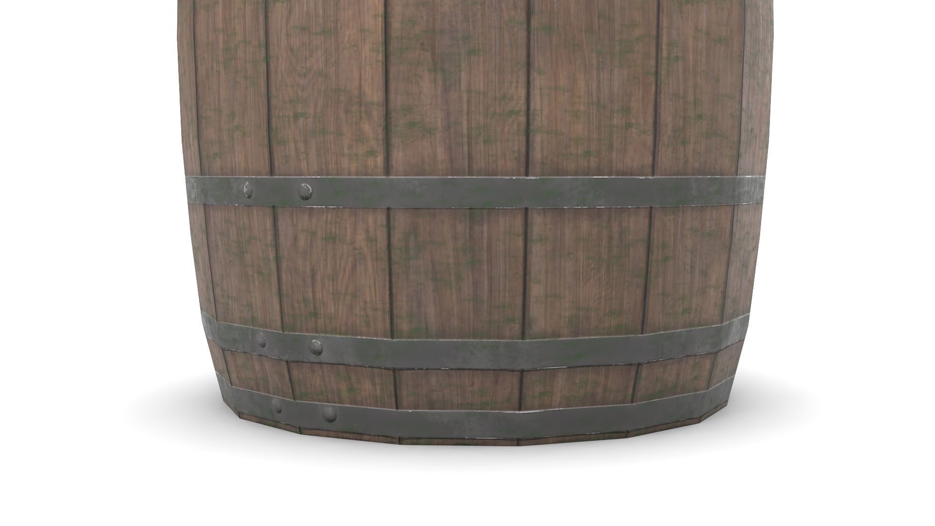 Wooden Barrel Low-poly 3D model_7
