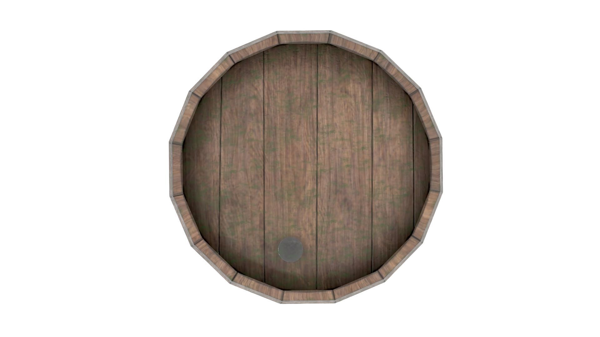 Wooden Barrel Low-poly 3D model_4