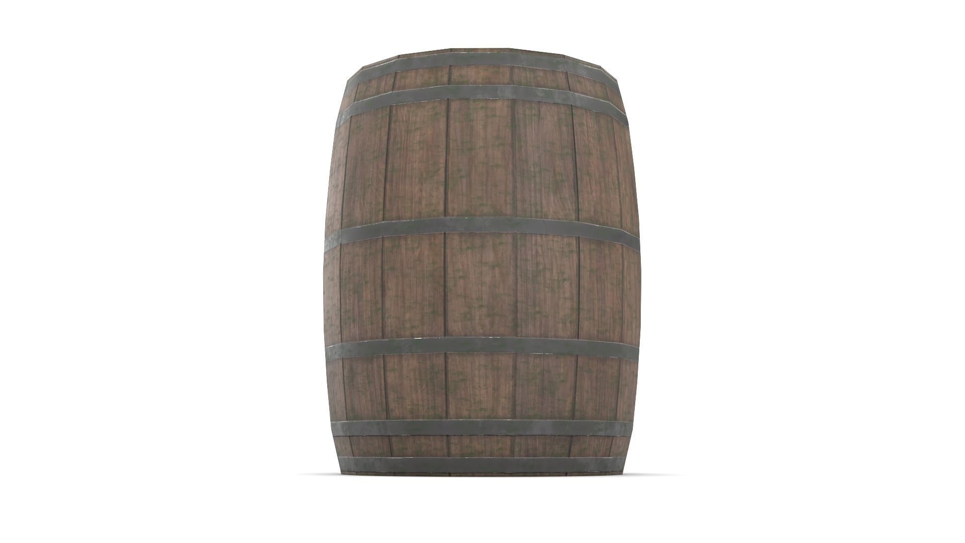 Wooden Barrel Low-poly 3D model_9