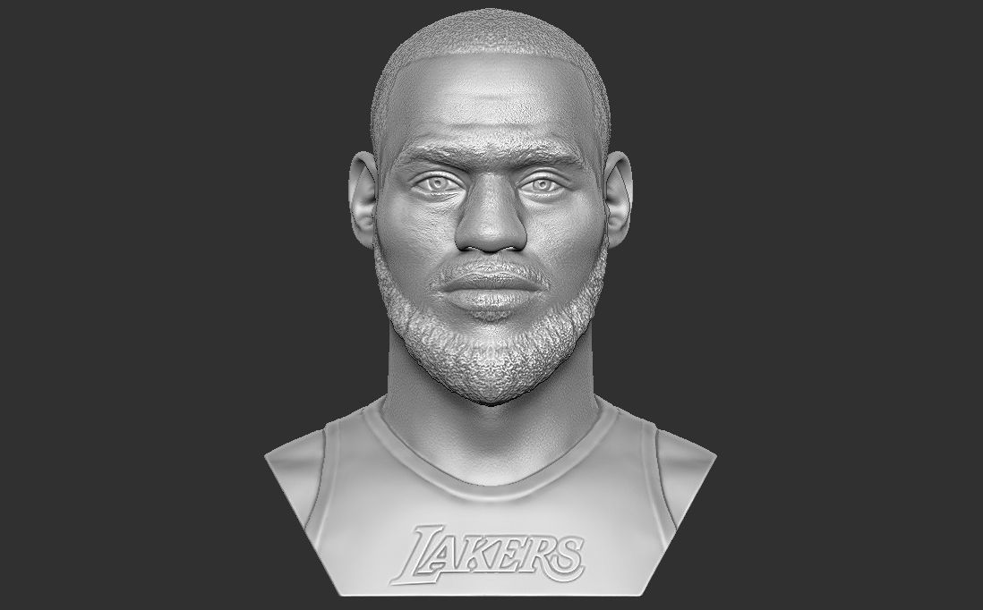 Lebron James bust for 3D printing 3D print model_5