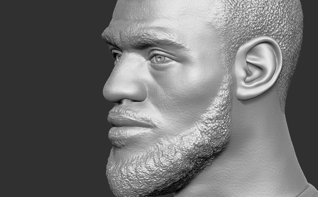 Lebron James bust for 3D printing 3D print model_19