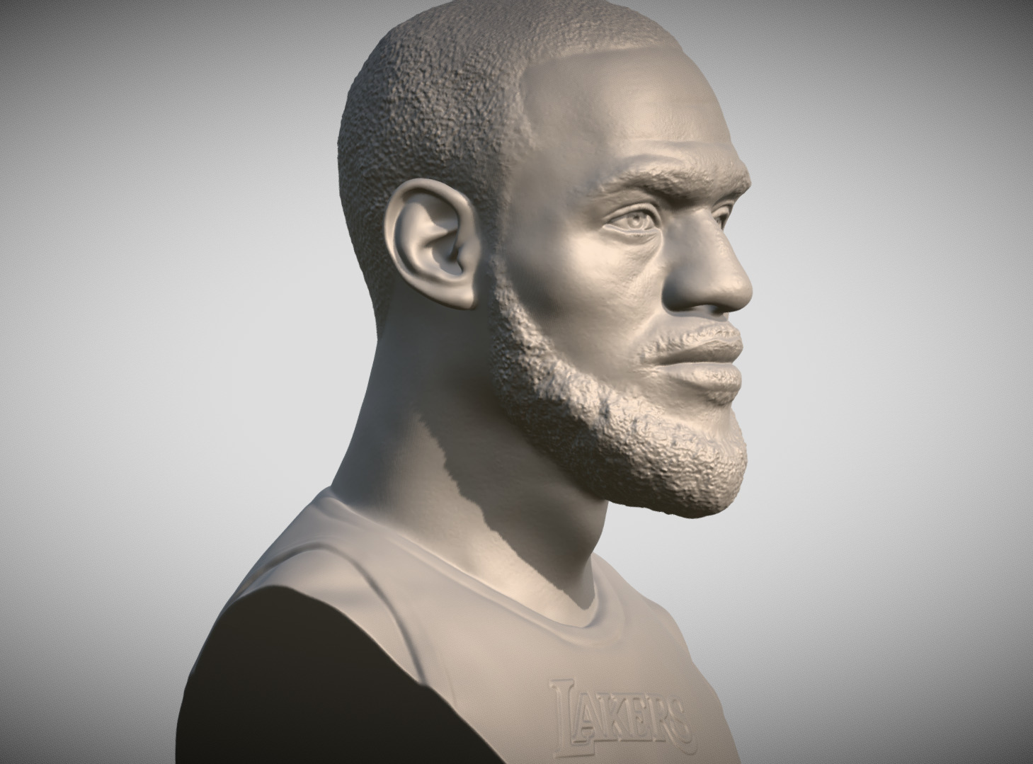 Lebron James bust for 3D printing 3D print model_4