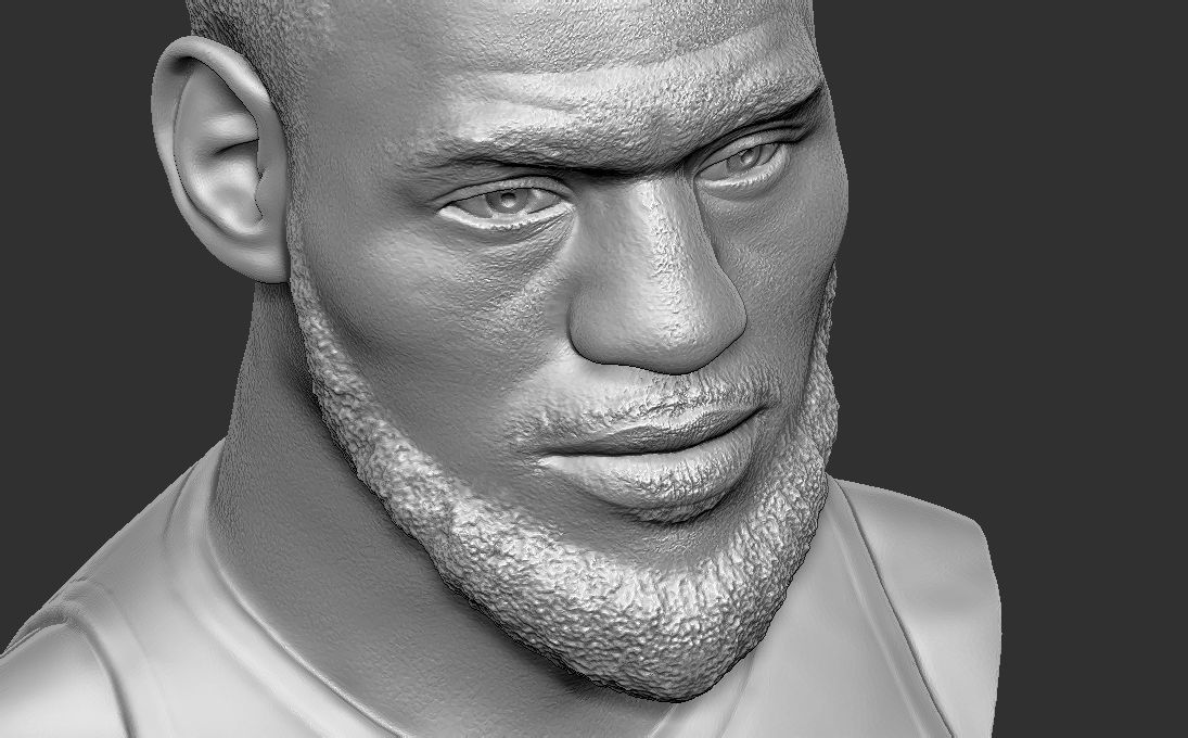 Lebron James bust for 3D printing 3D print model_23
