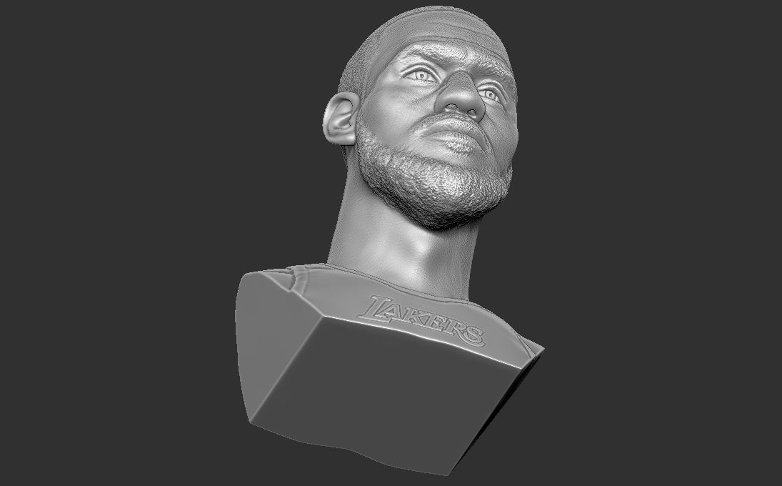 Lebron James bust for 3D printing 3D print model_25
