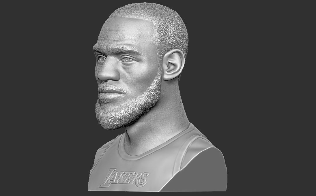 Lebron James bust for 3D printing 3D print model_8