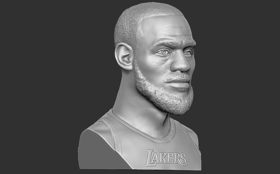 Lebron James bust for 3D printing 3D print model_14