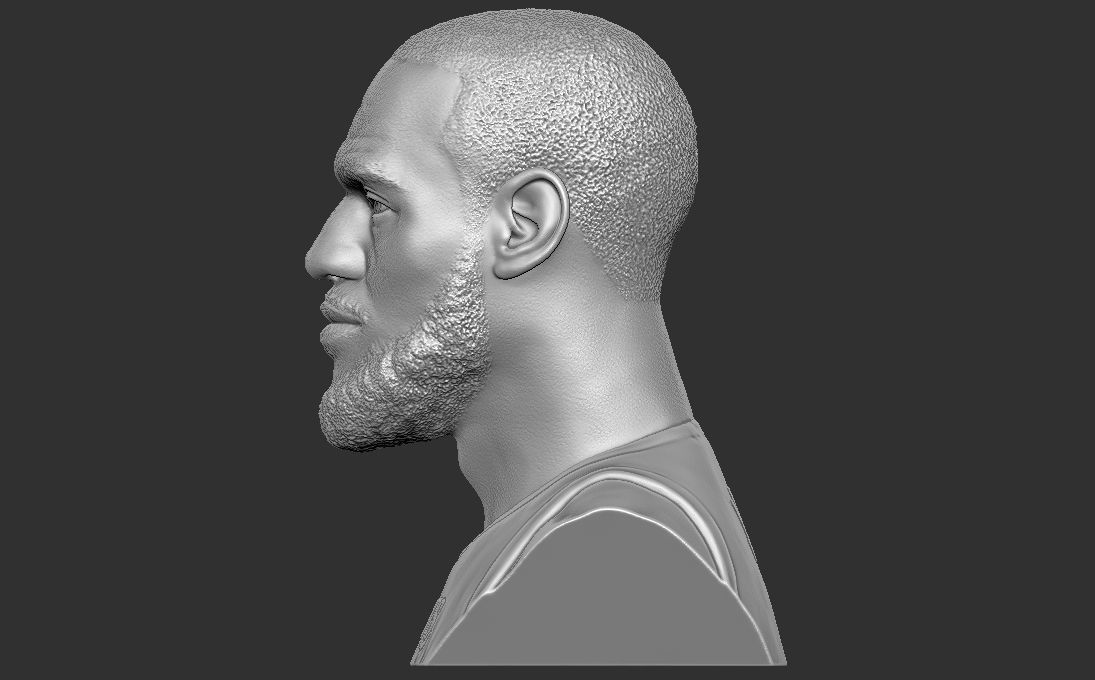 Lebron James bust for 3D printing 3D print model_9