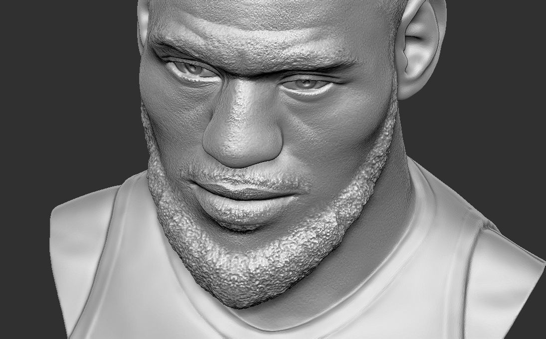 Lebron James bust for 3D printing 3D print model_20