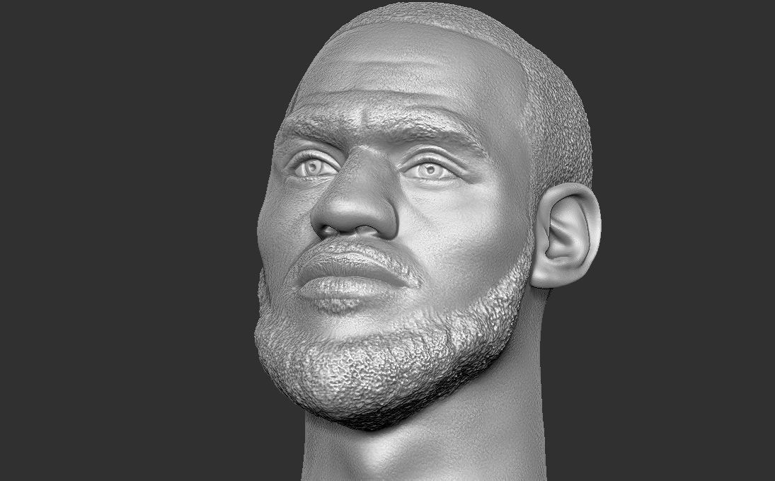 Lebron James bust for 3D printing 3D print model_21