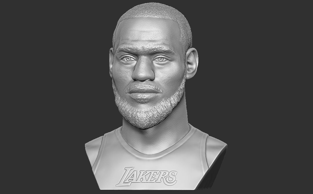 Lebron James bust for 3D printing 3D print model_6