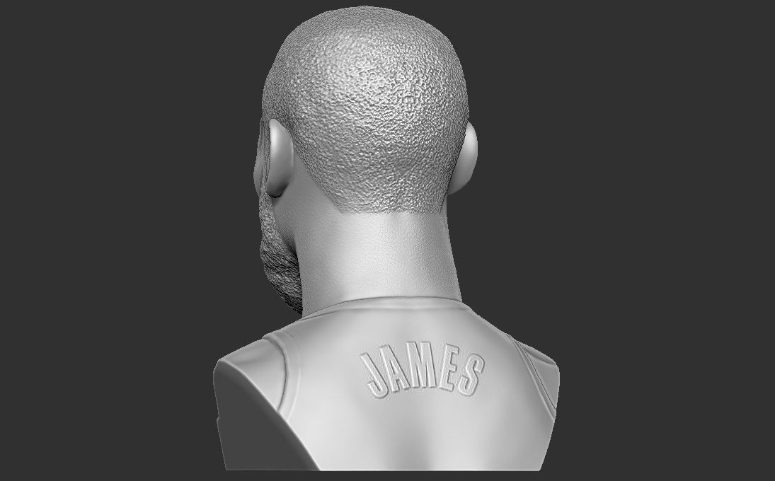 Lebron James bust for 3D printing 3D print model_10