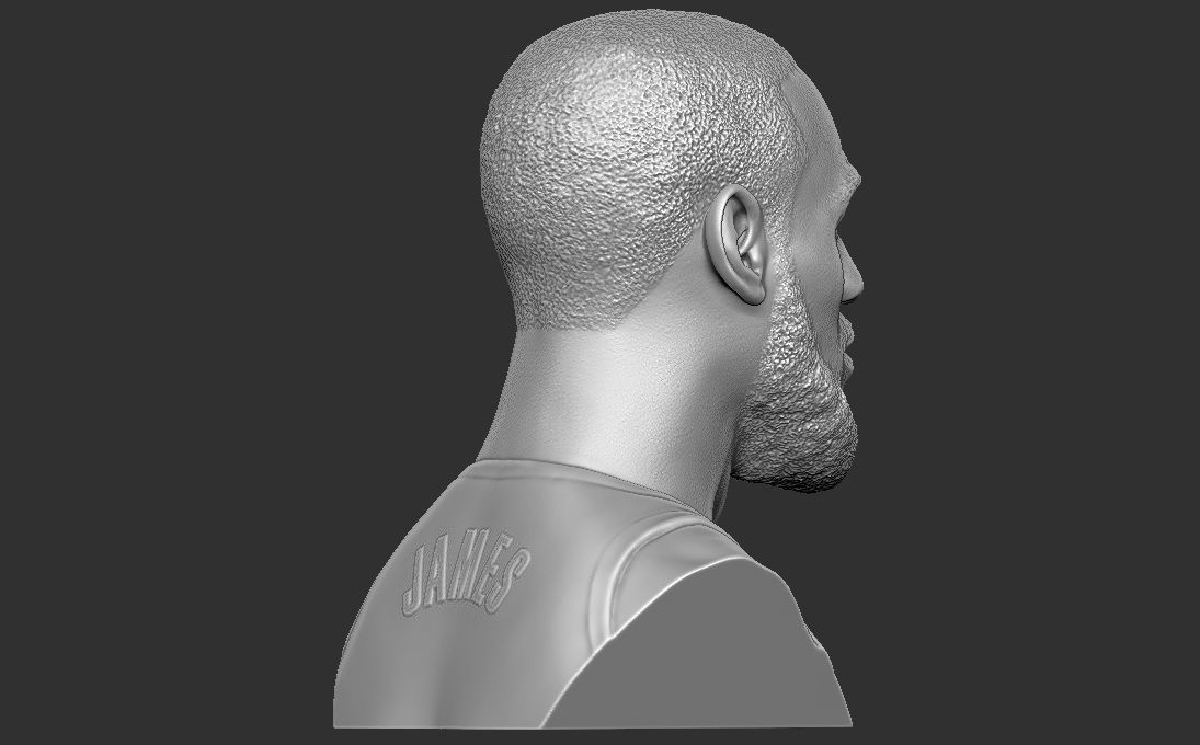 Lebron James bust for 3D printing 3D print model_12