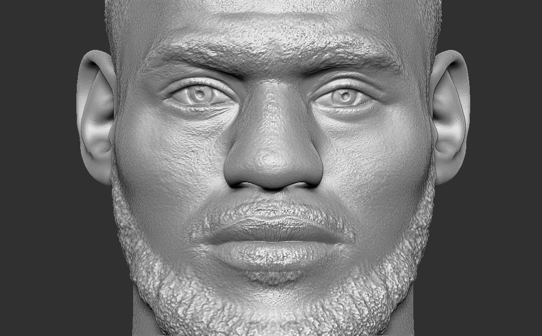 Lebron James bust for 3D printing 3D print model_17