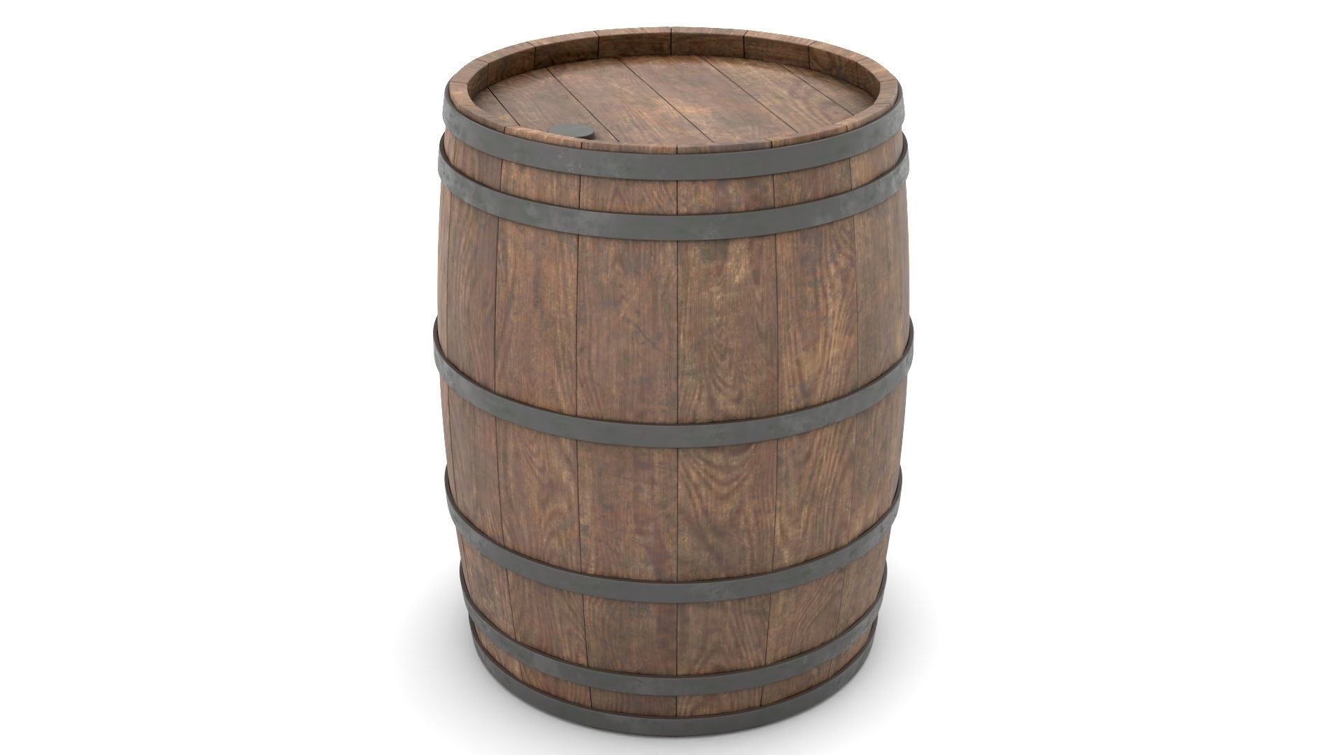 Wooden Barrel 3D model_8