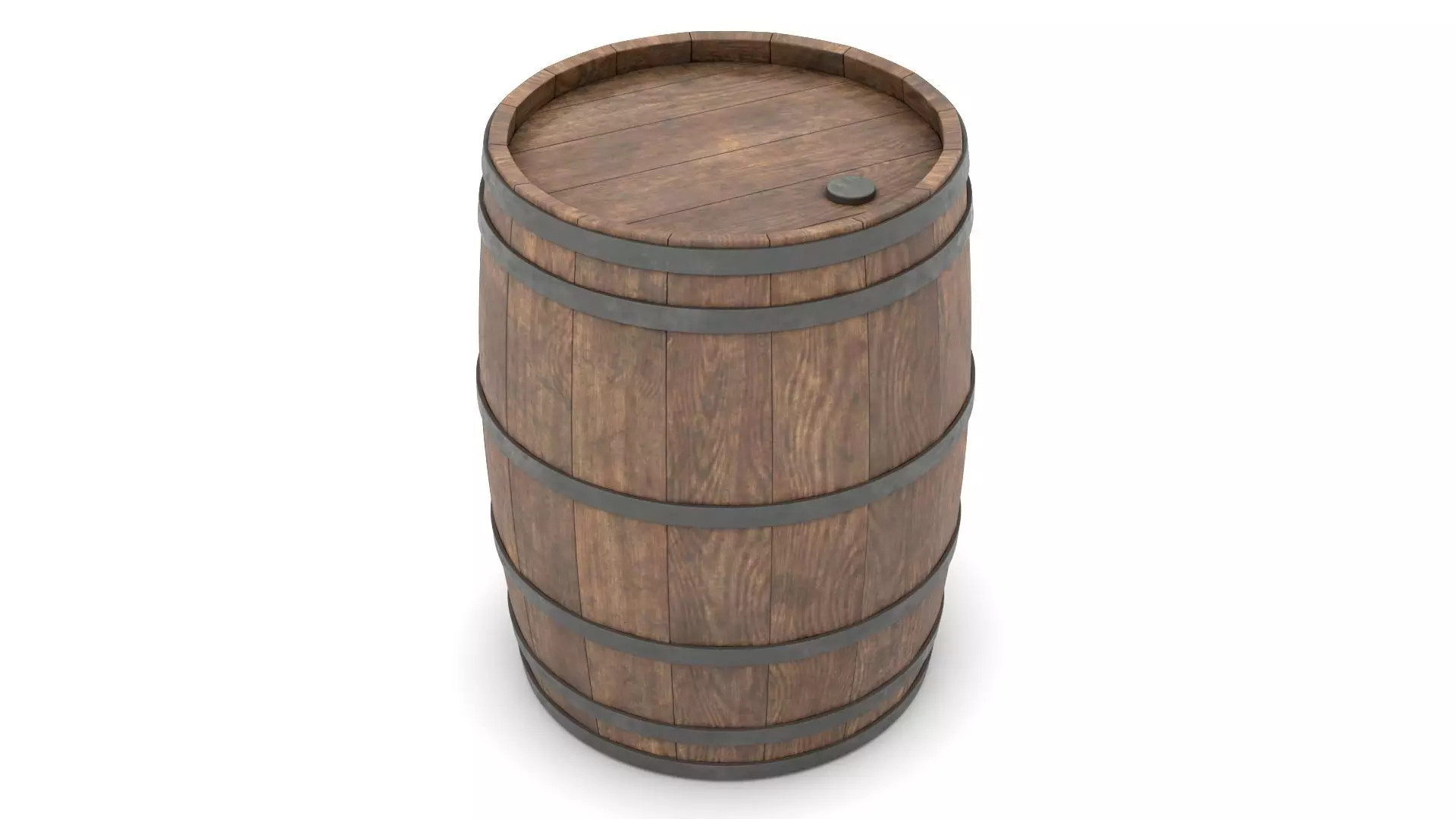 Wooden Barrel 3D model_0