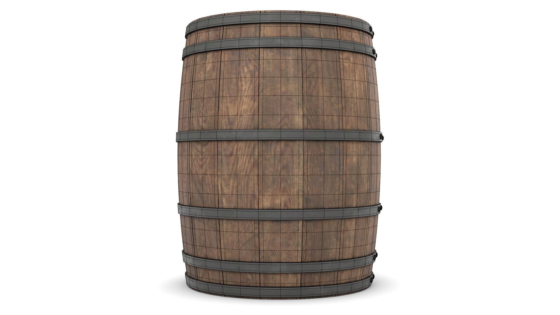 Wooden Barrel 3D model_15
