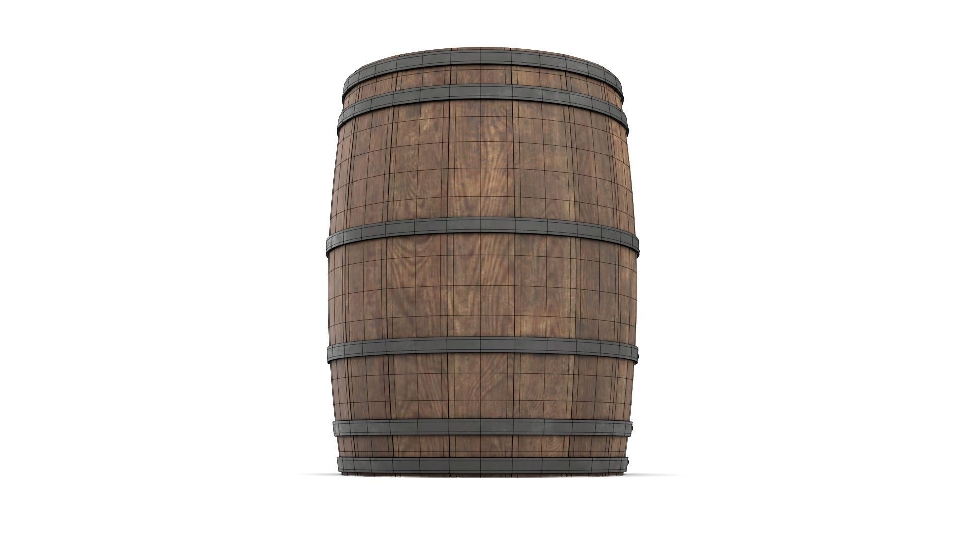 Wooden Barrel 3D model_19