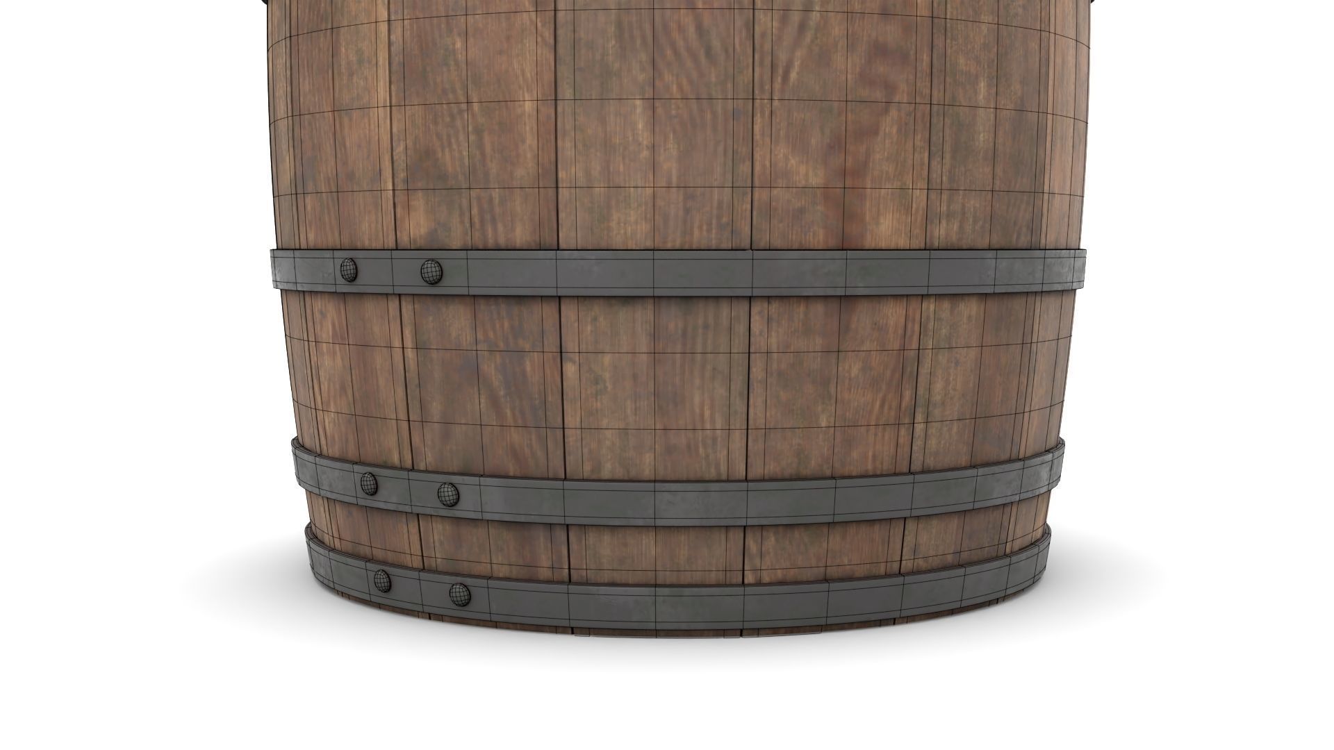 Wooden Barrel 3D model_17