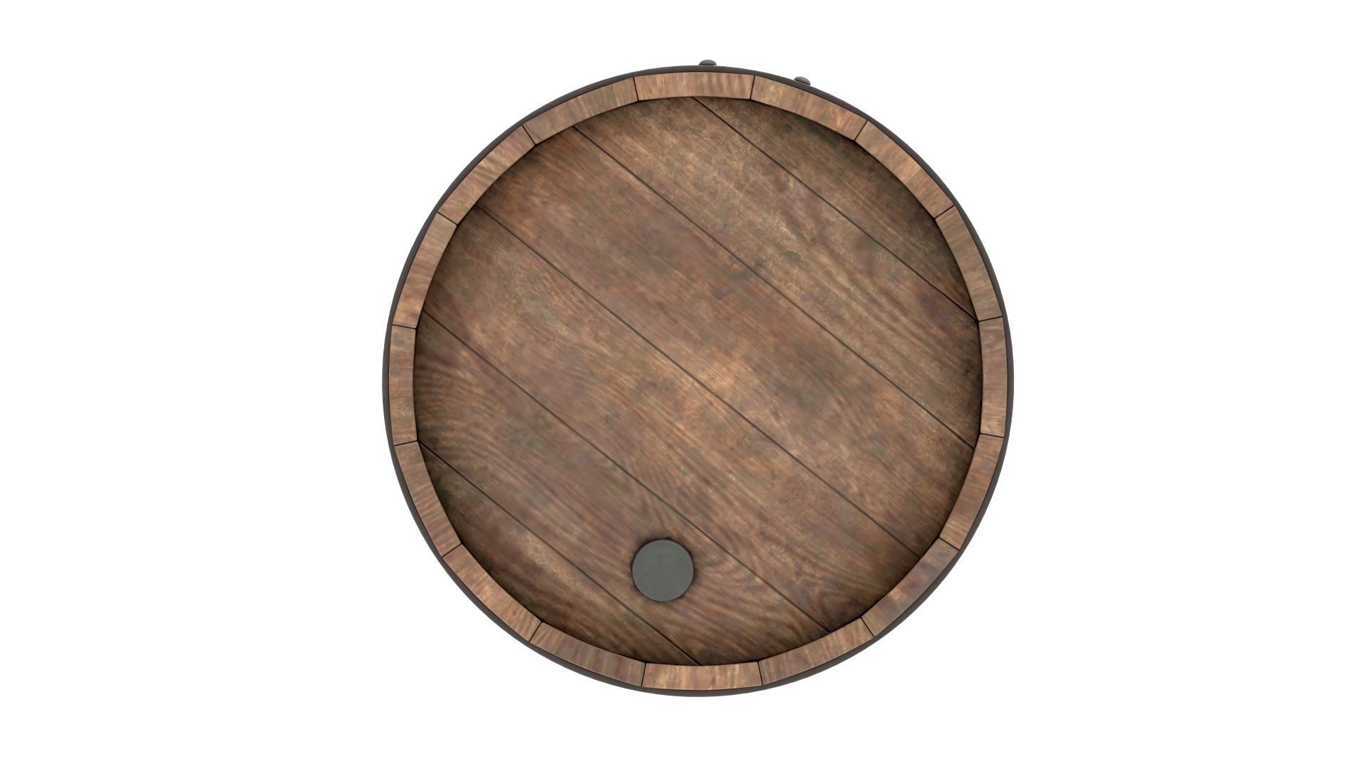 Wooden Barrel 3D model_4