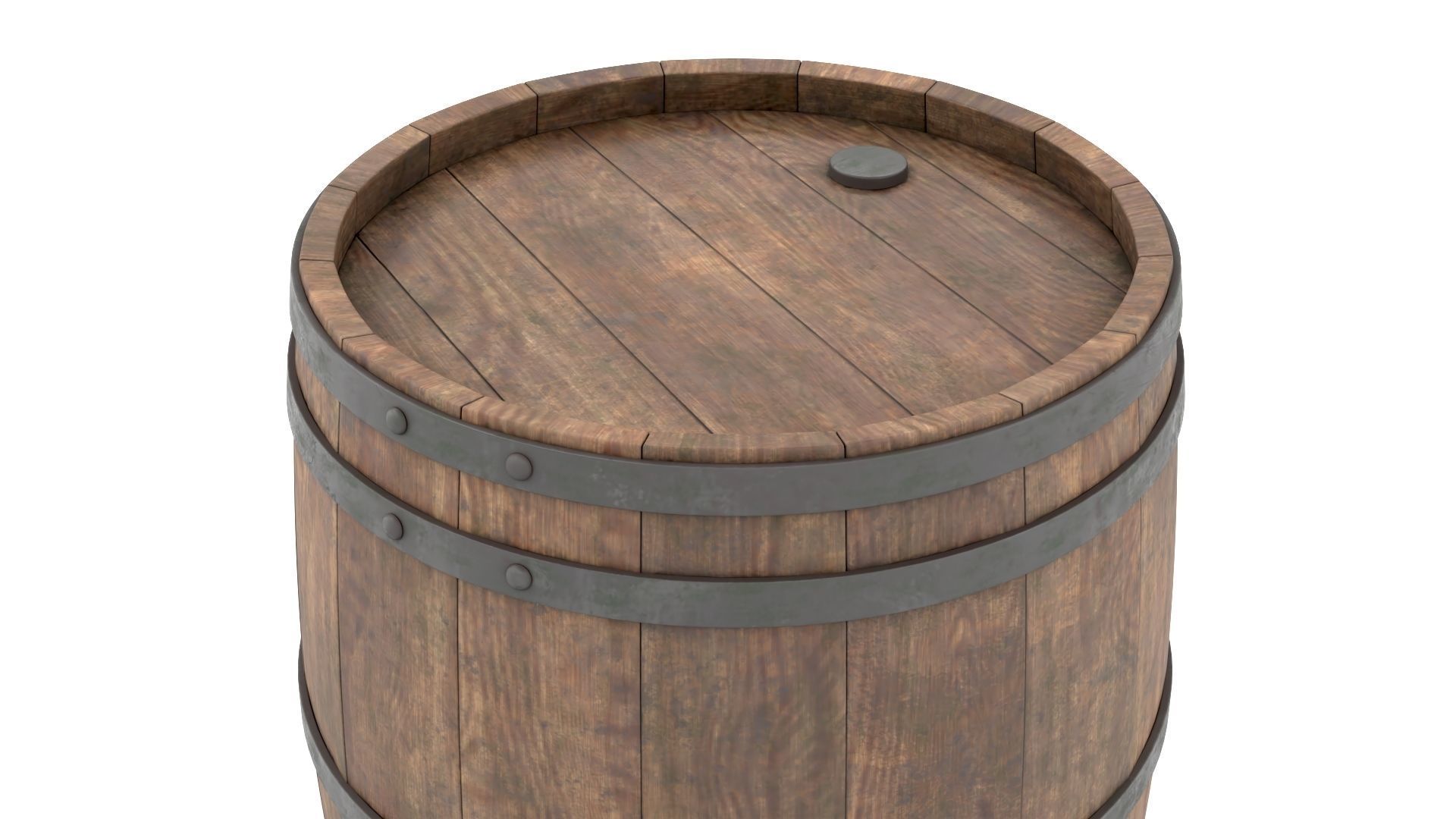 Wooden Barrel 3D model_6