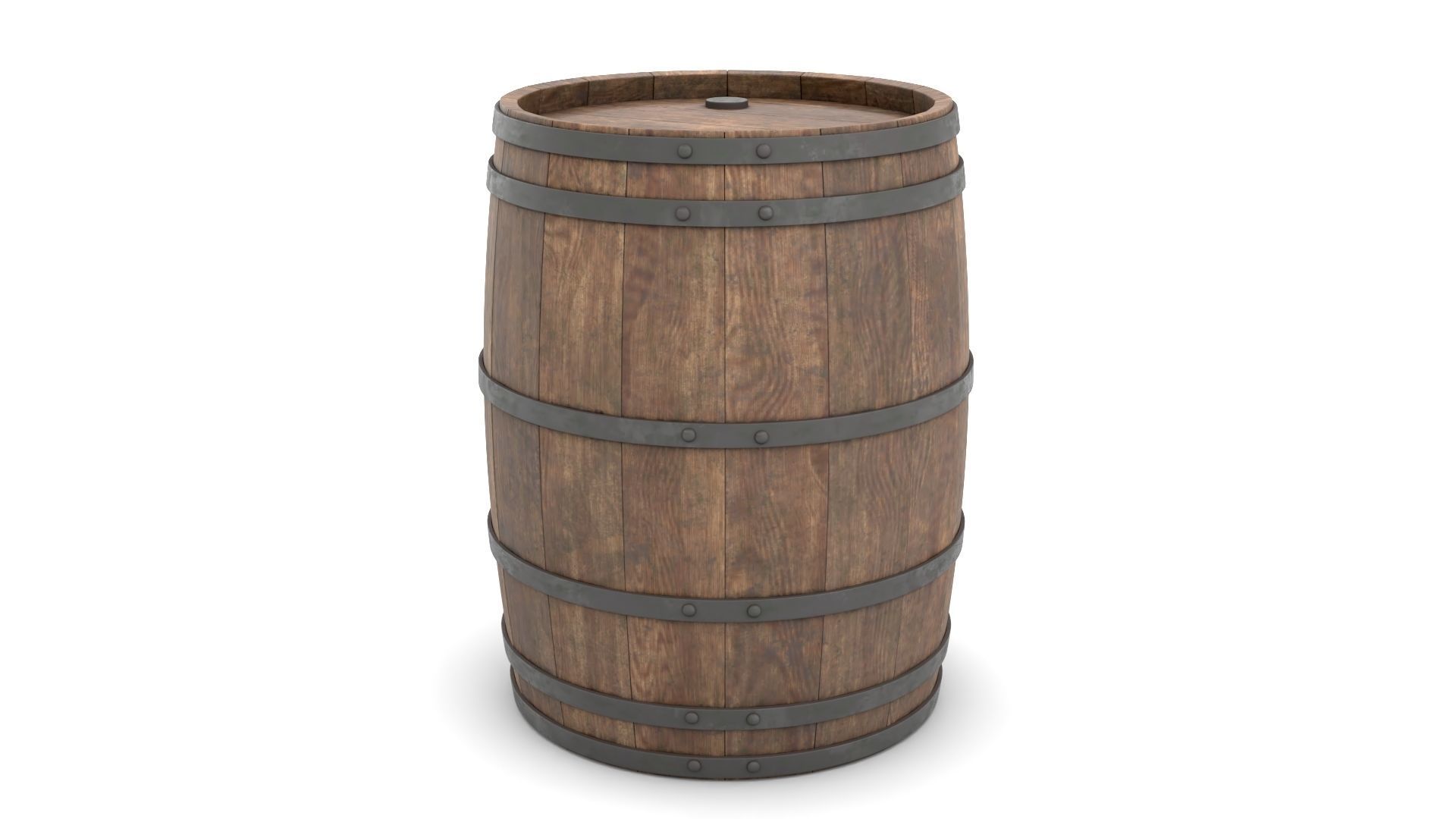 Wooden Barrel 3D model_1