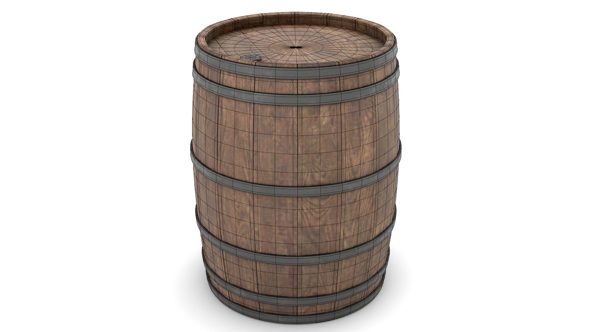 Wooden Barrel 3D model_18