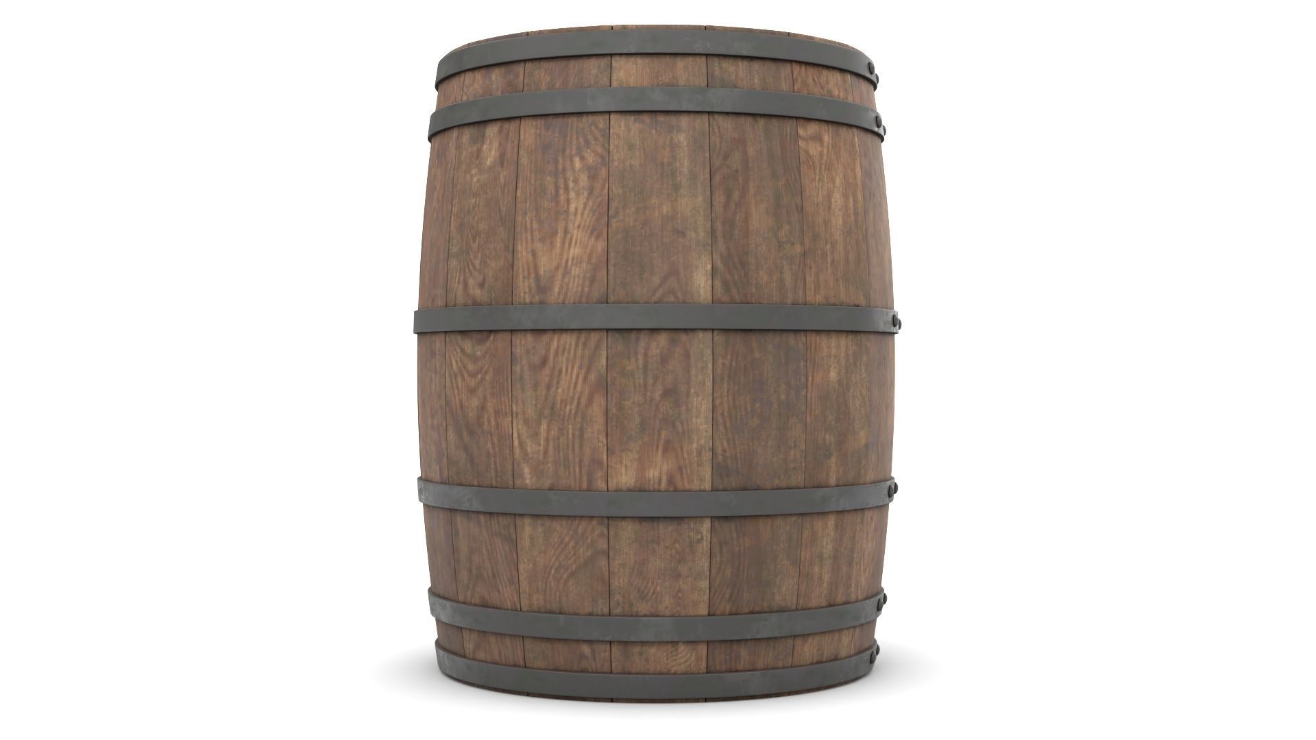 Wooden Barrel 3D model_5