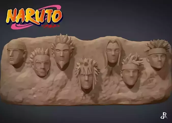 Hokages naruto head sculpture 3D print model