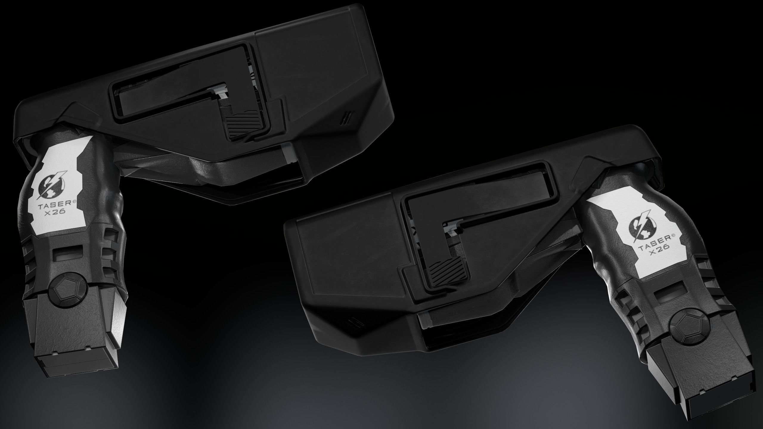 Taser Axon x26 Low-poly 3D model_8