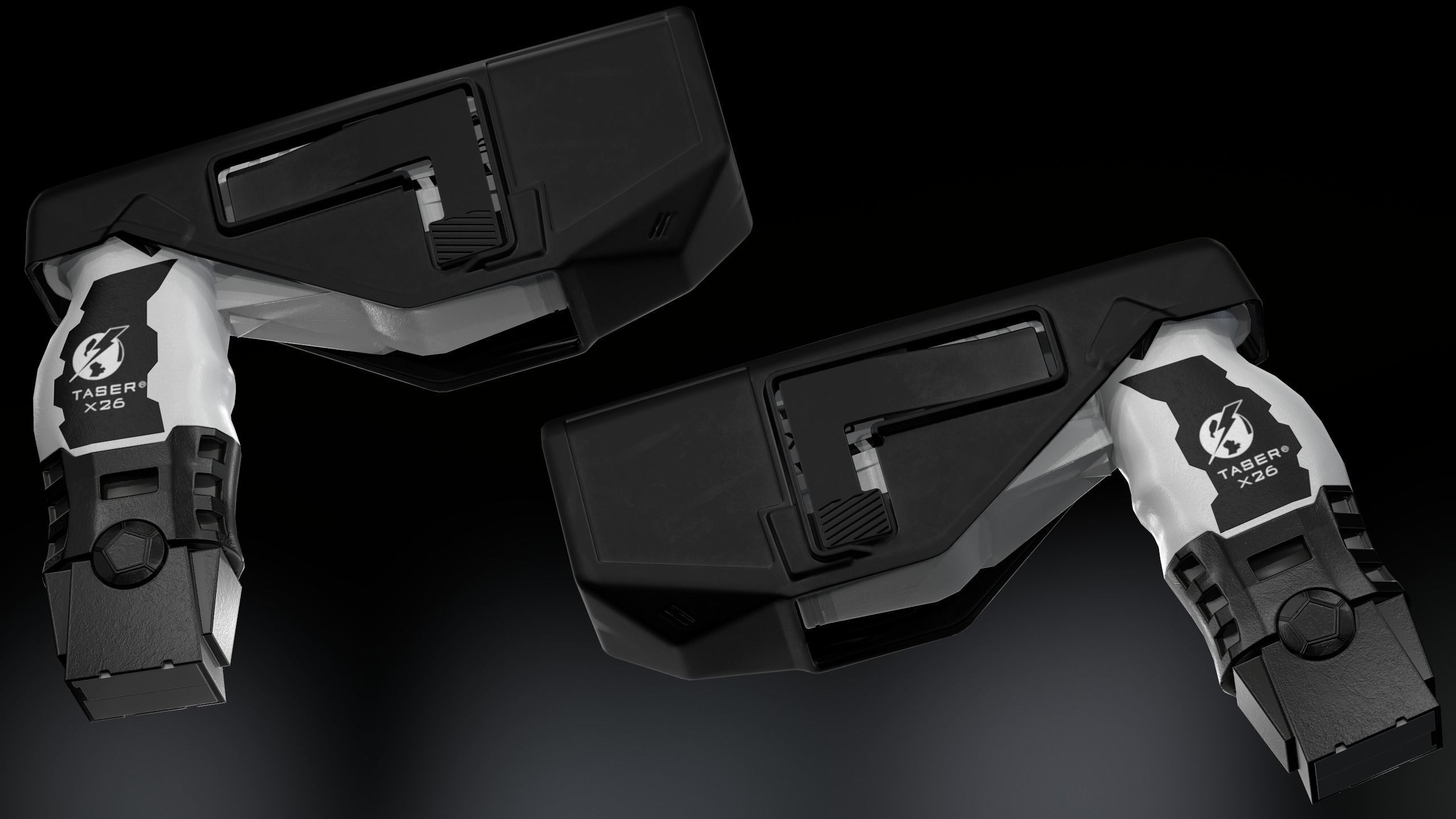 Taser Axon x26 Low-poly 3D model_5