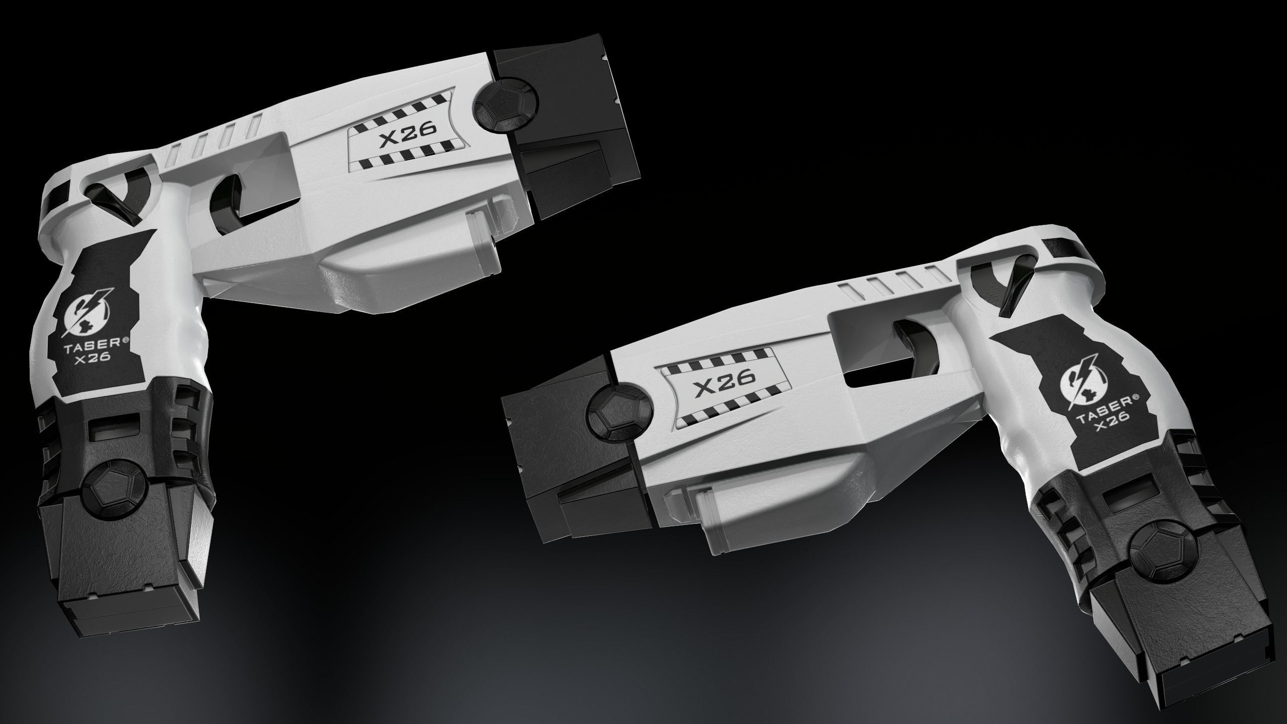Taser Axon x26 Low-poly 3D model_3
