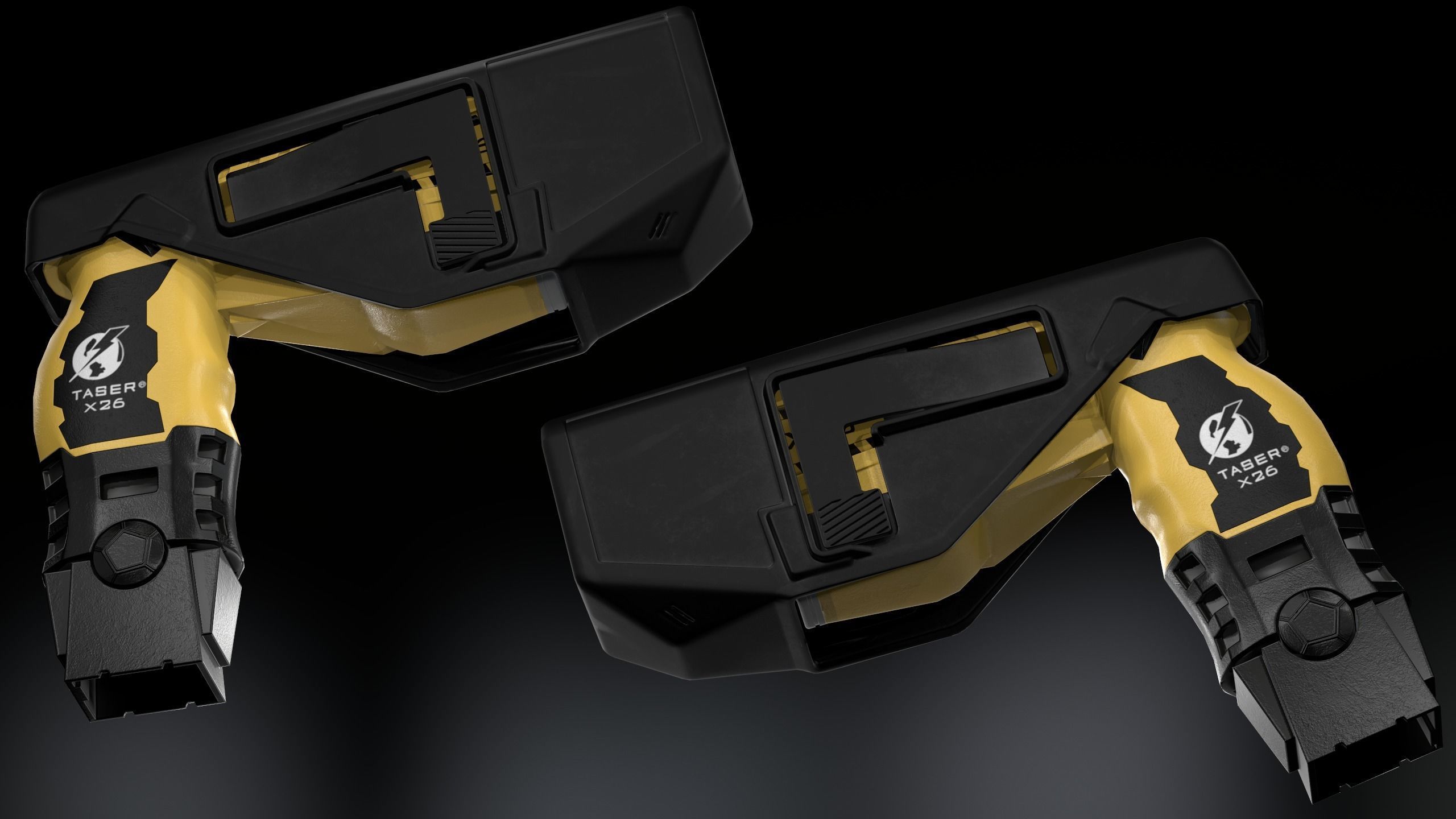 Taser Axon x26 Low-poly 3D model_1