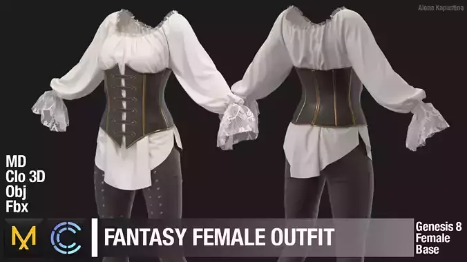 Fantasy Female Outfit 3D model