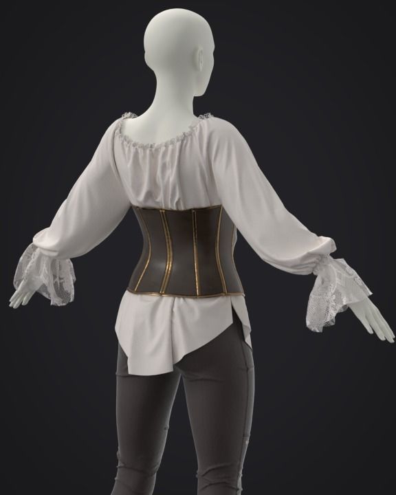 Fantasy Female Outfit 3D model_2