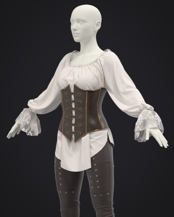 Fantasy Female Outfit 3D model_1
