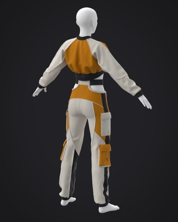 Sports female outfit 3D model_2