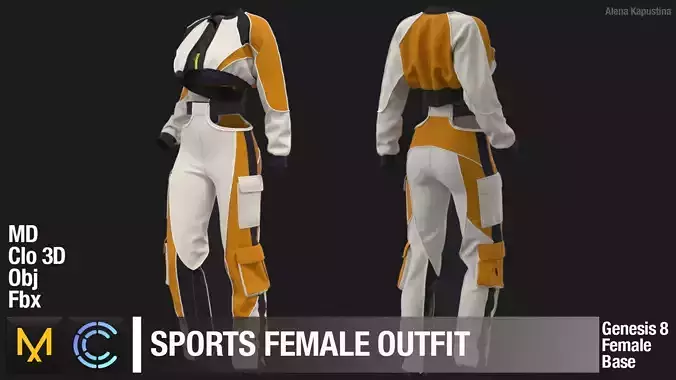 Sports female outfit 3D model
