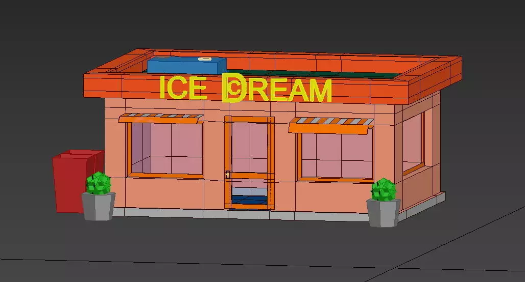CARTOON ICE CREAM SHOP Free 3D print model