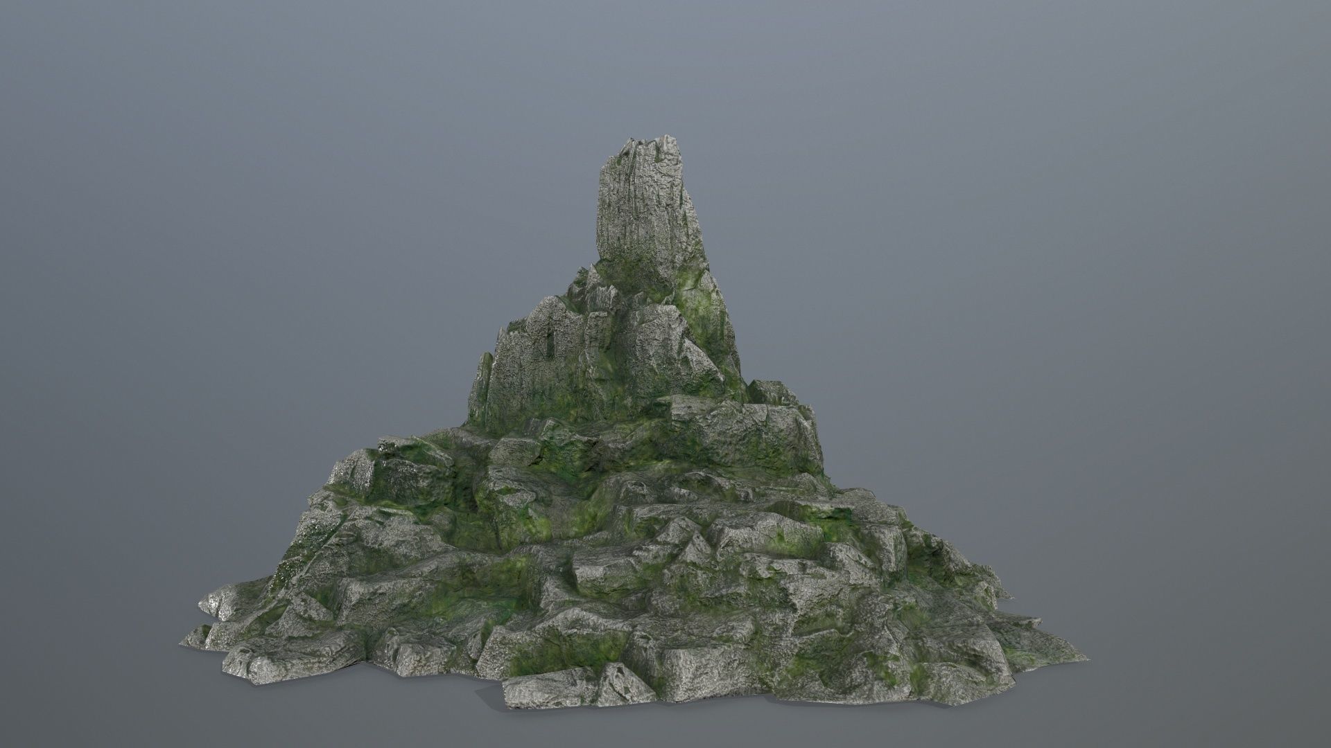 rocks rock with moss Low-poly 3D model_8