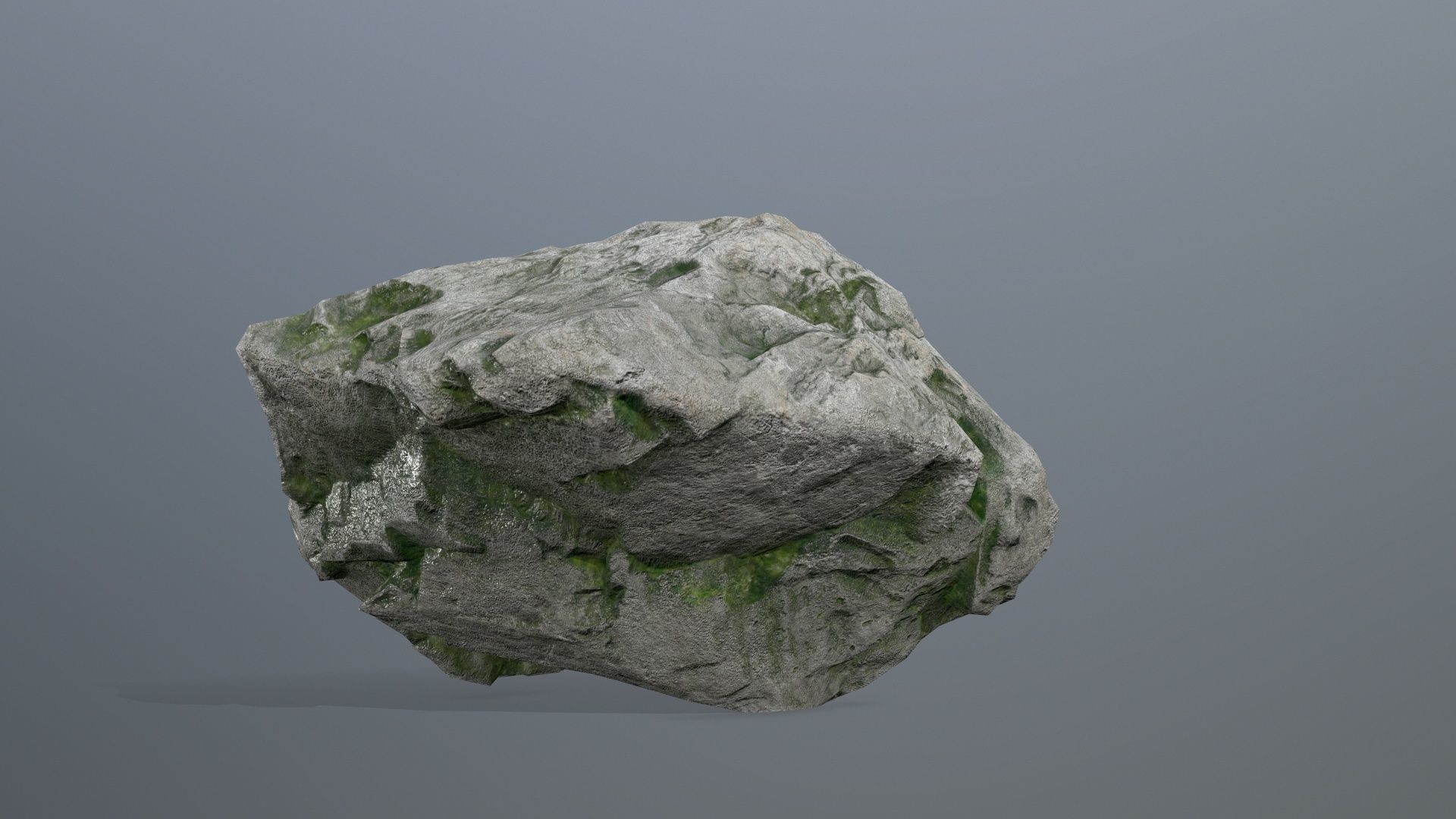 rocks rock with moss Low-poly 3D model_14