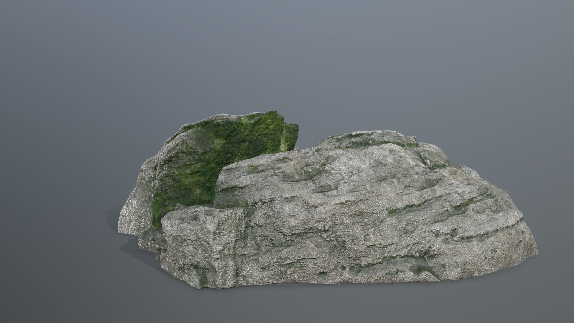 rocks rock with moss Low-poly 3D model_22
