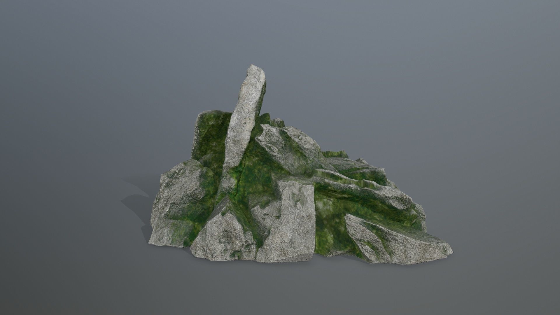 rocks rock with moss Low-poly 3D model_19